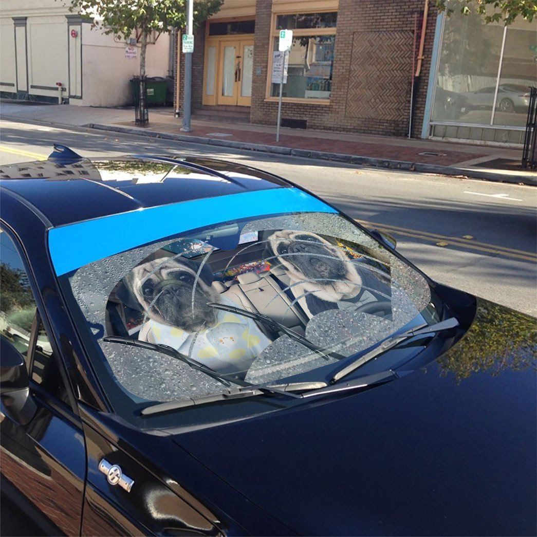 Gearhumans 3D Rain Pugs Custom Car Auto Sunshade