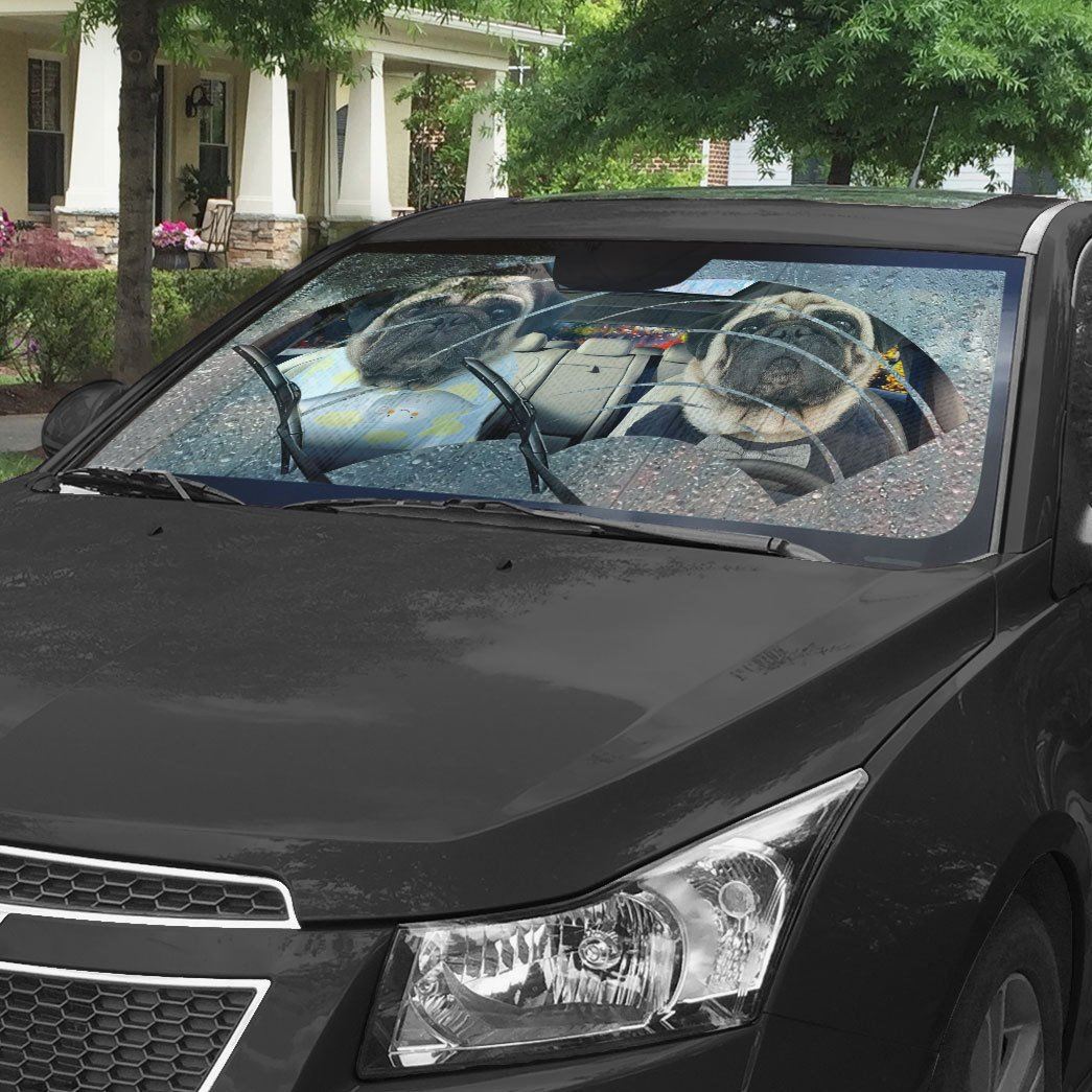 Gearhumans 3D Rain Pugs Custom Car Auto Sunshade