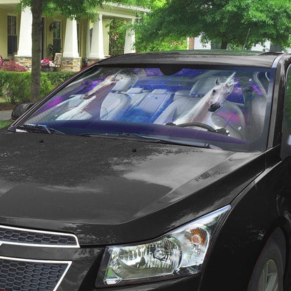 Gearhumans 3D Real Unicorn Custom Car Auto Sunshade