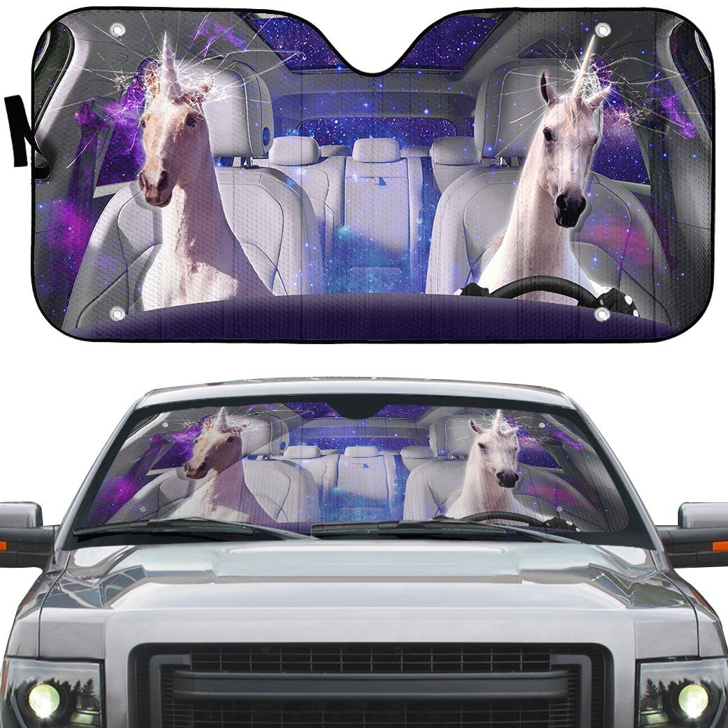 Gearhumans 3D Real Unicorn Custom Car Auto Sunshade