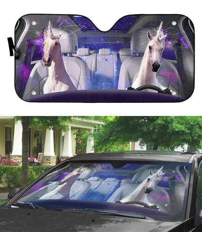Gearhumans 3D Real Unicorn Custom Car Auto Sunshade