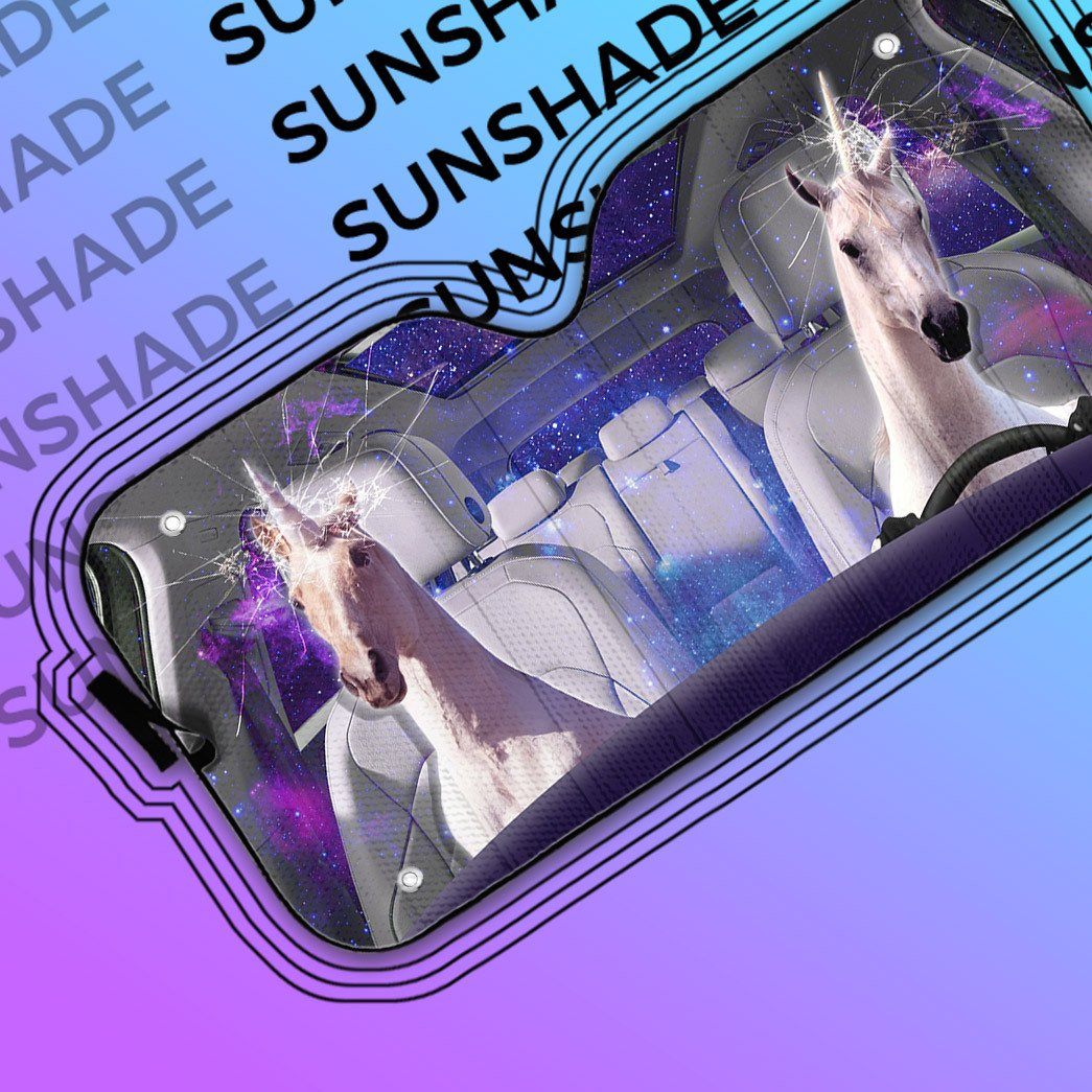 Gearhumans 3D Real Unicorn Custom Car Auto Sunshade