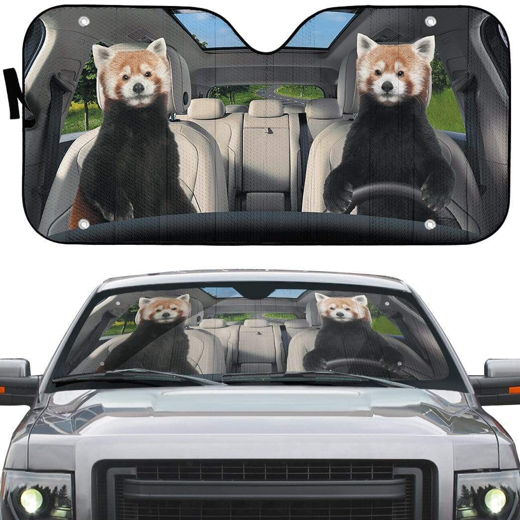 Gearhumans 3D Red Panda Custom Car Auto Sunshade