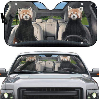 Gearhumans 3D Red Panda Custom Car Auto Sunshade