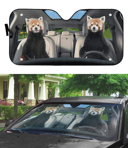 Gearhumans 3D Red Panda Custom Car Auto Sunshade