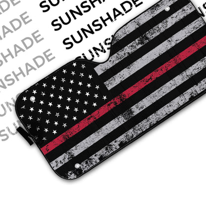 Gearhumans 3D Red Thin Line Auto Sunshade