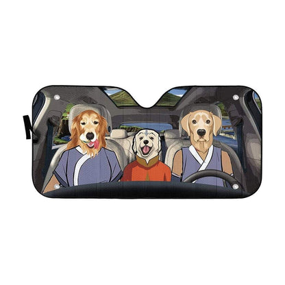Gearhumans 3D Retriever Avatar Flag Custom Car Auto Sunshade