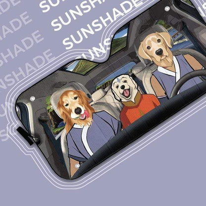 Gearhumans 3D Retriever Avatar Flag Custom Car Auto Sunshade