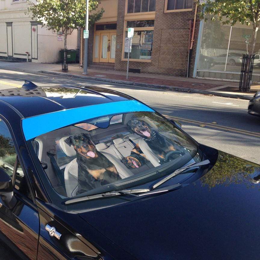 Gearhumans 3D Rottweiler Family Custom Car Auto Sunshade