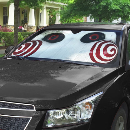 Gearhumans 3D SAW Billy The Puppet Mask Custom Car Auto Sunshade