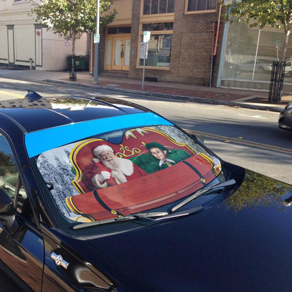 Gearhumans 3D Santa Claus Sleigh Custom Car Auto Sunshade