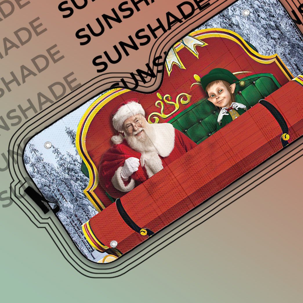 Gearhumans 3D Santa Claus Sleigh Custom Car Auto Sunshade