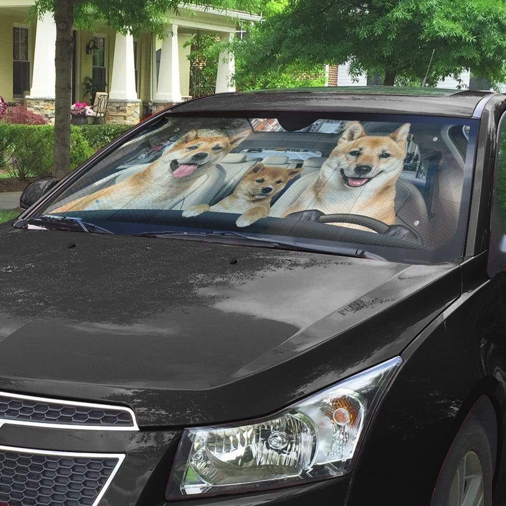 Gearhumans 3D Shiba Inu Custom Car Auto Sunshade