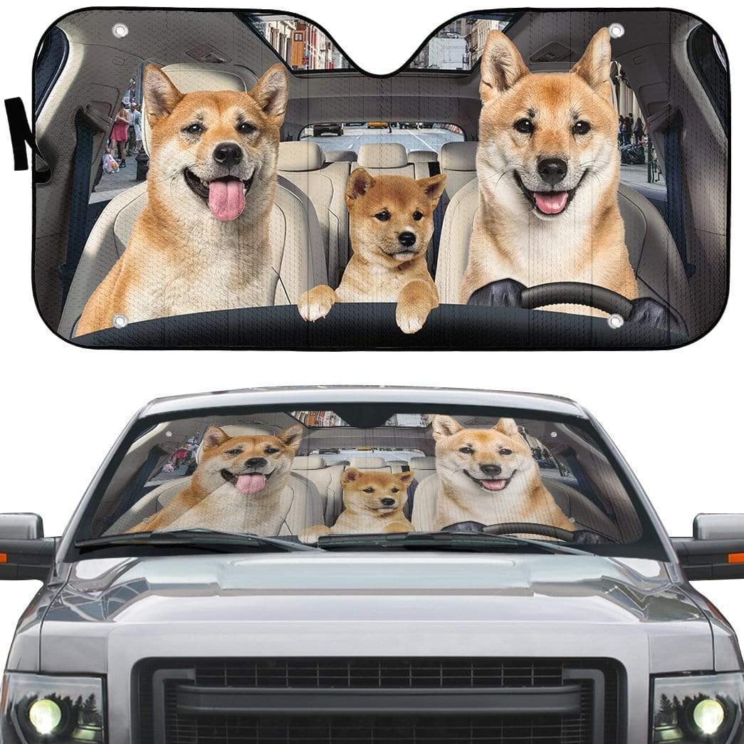 Gearhumans 3D Shiba Inu Custom Car Auto Sunshade