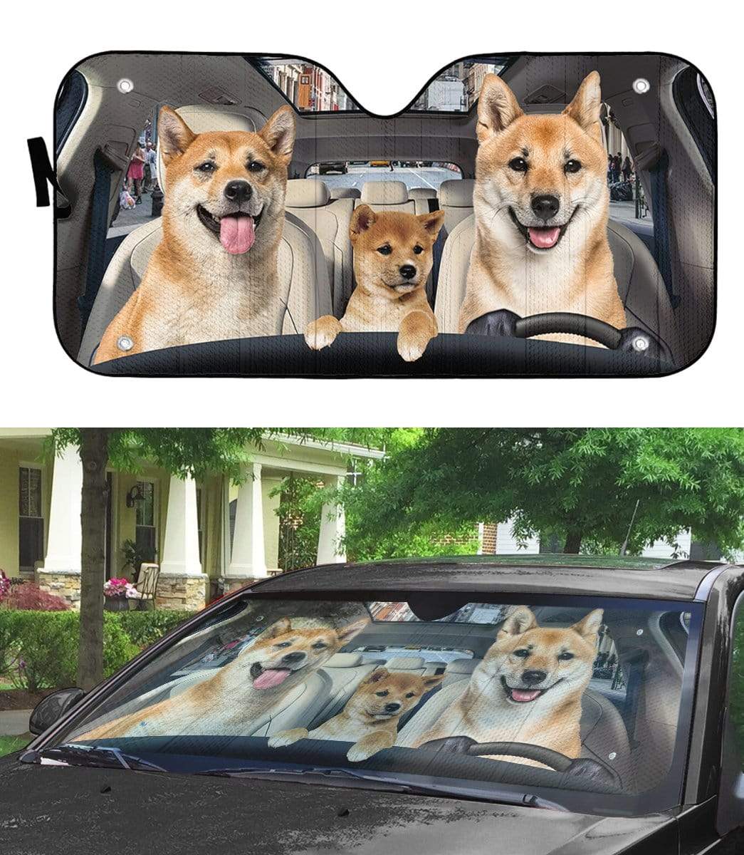 Gearhumans 3D Shiba Inu Custom Car Auto Sunshade