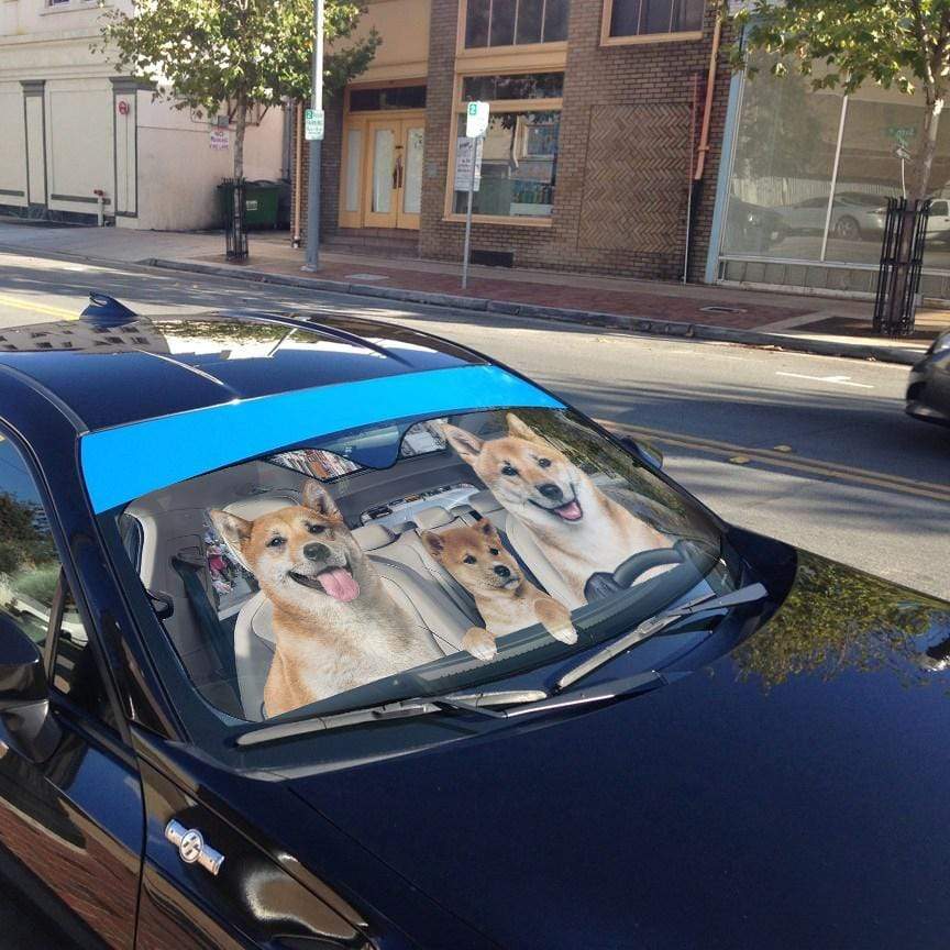 Gearhumans 3D Shiba Inu Custom Car Auto Sunshade