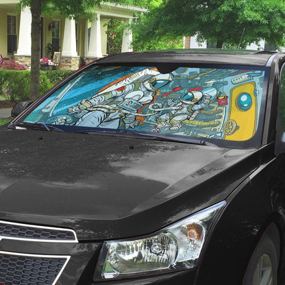 Gearhumans 3D Space Family Custom Car Auto Sunshade