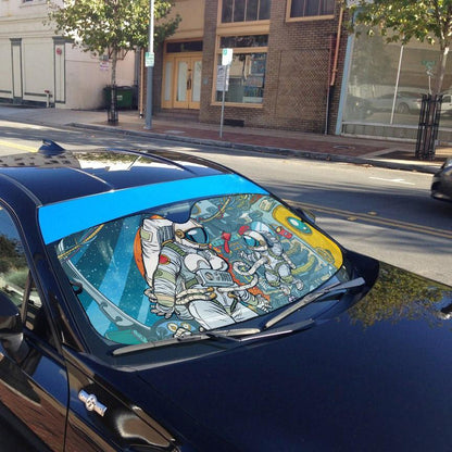 Gearhumans 3D Space Family Custom Car Auto Sunshade