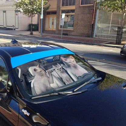 Gearhumans 3D Sphynx Cat Custom Car Auto Sunshade