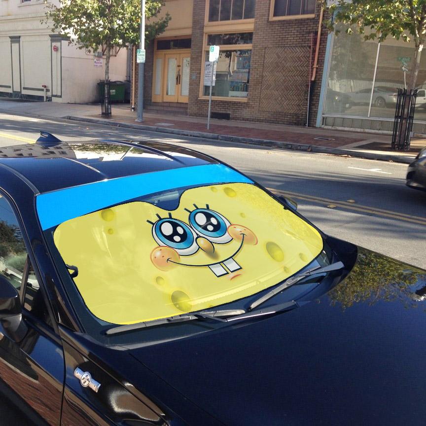 Gearhumans 3D SpongeBob Custom Car Auto Sunshade