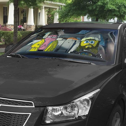 Gearhumans 3D Spongebob And Patrick Rob Custom Car Auto Sunshade