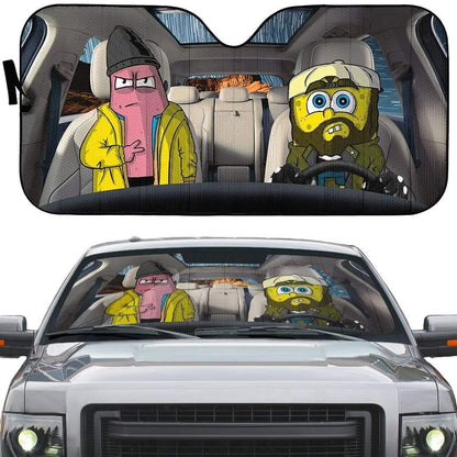 Gearhumans 3D Spongebob And Patrick Rob Custom Car Auto Sunshade