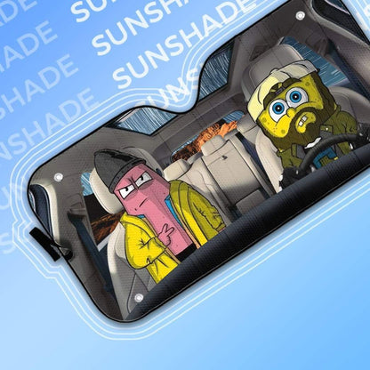 Gearhumans 3D Spongebob And Patrick Rob Custom Car Auto Sunshade