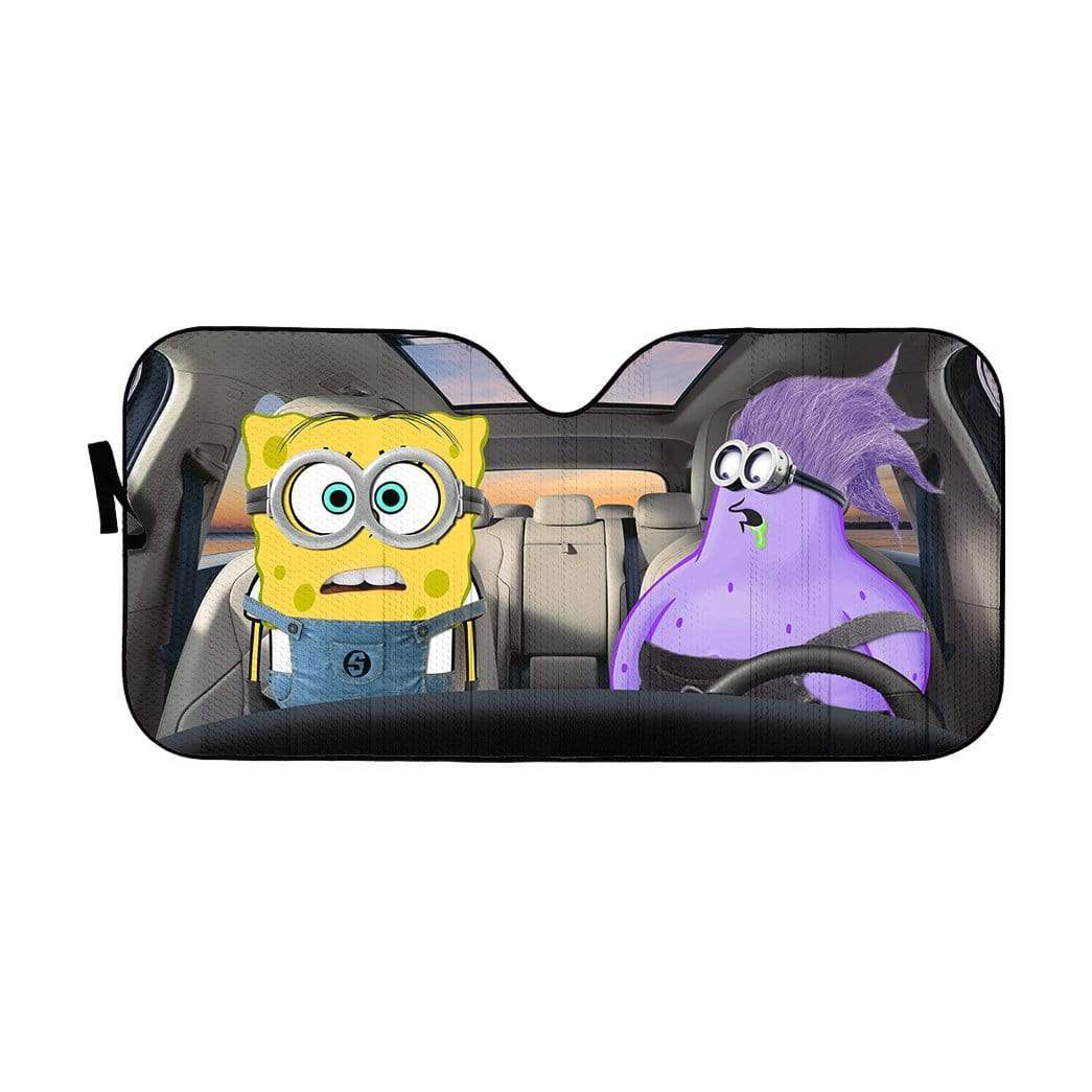 Gearhumans 3D Spongebob Cosplay Minions Custom Car Auto Sunshade
