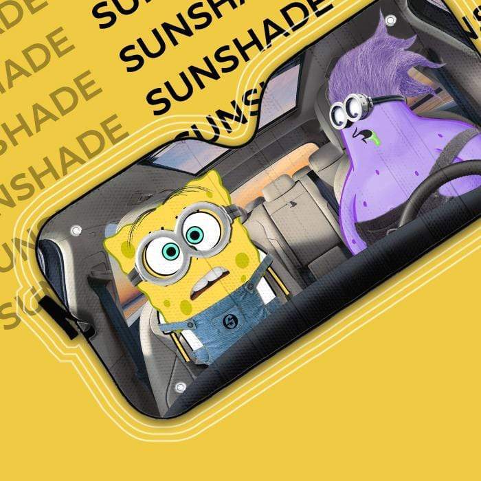 Gearhumans 3D Spongebob Cosplay Minions Custom Car Auto Sunshade
