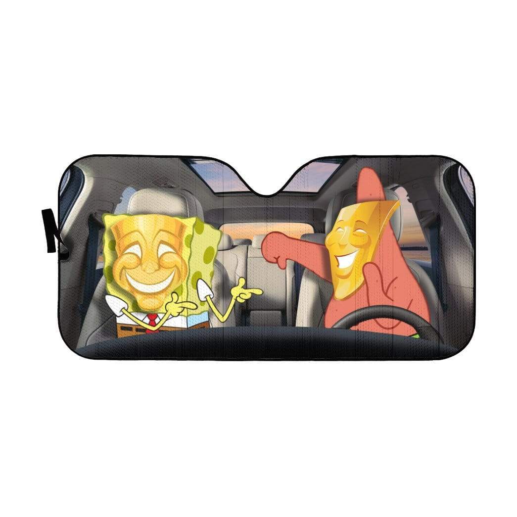 Gearhumans 3D Spongebob Custom Car Auto Sunshade