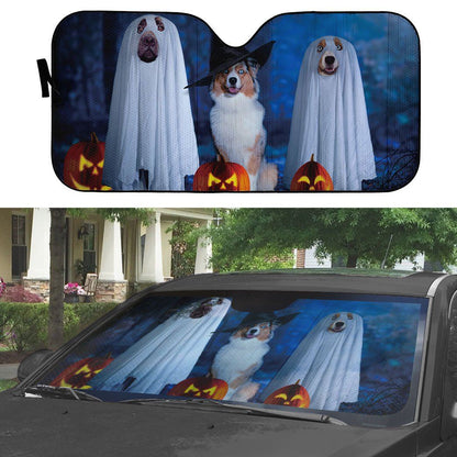 Gearhumans 3D Spooky Dog Custom Car Auto Sunshade
