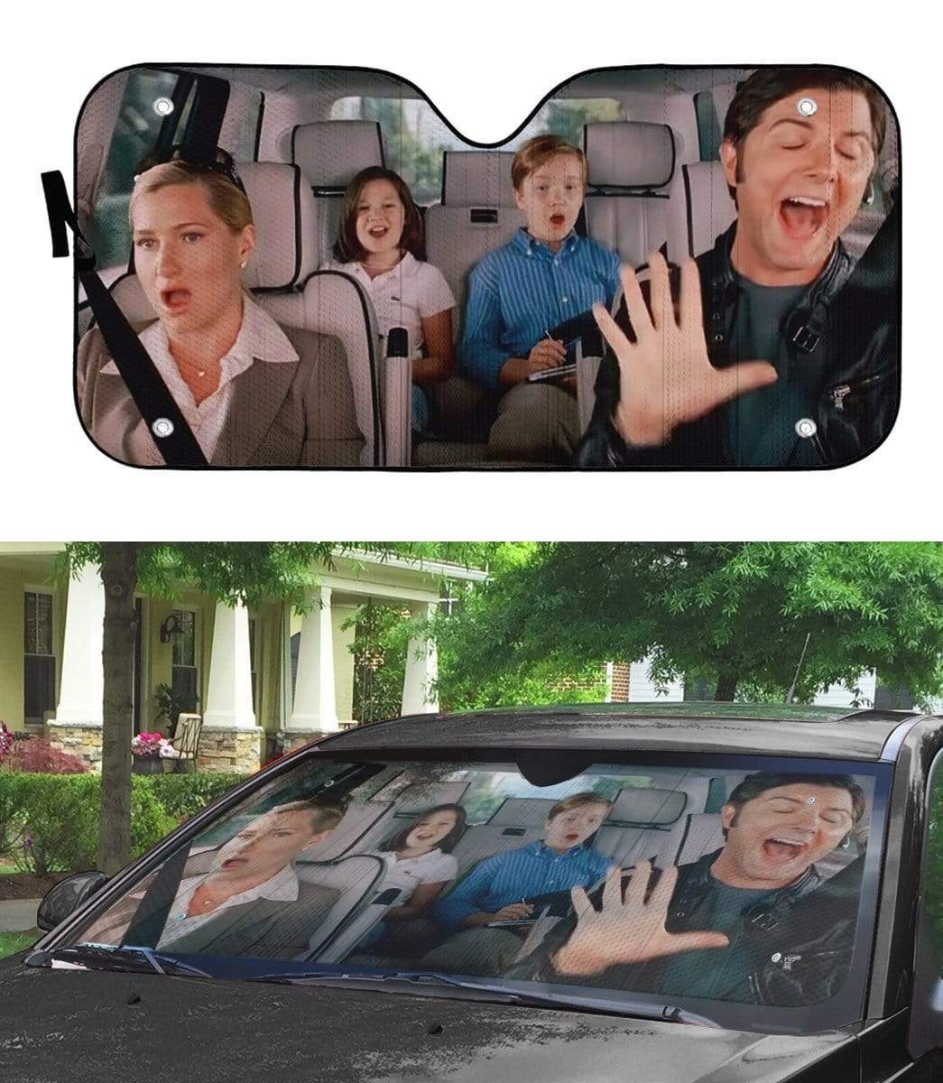 Gearhumans 3D Step Brothers Custom Car Auto Sunshade