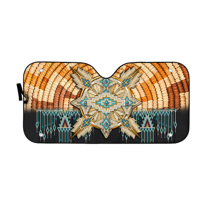 Gearhumans 3D Strong Native American Women Car Auto Sunshade