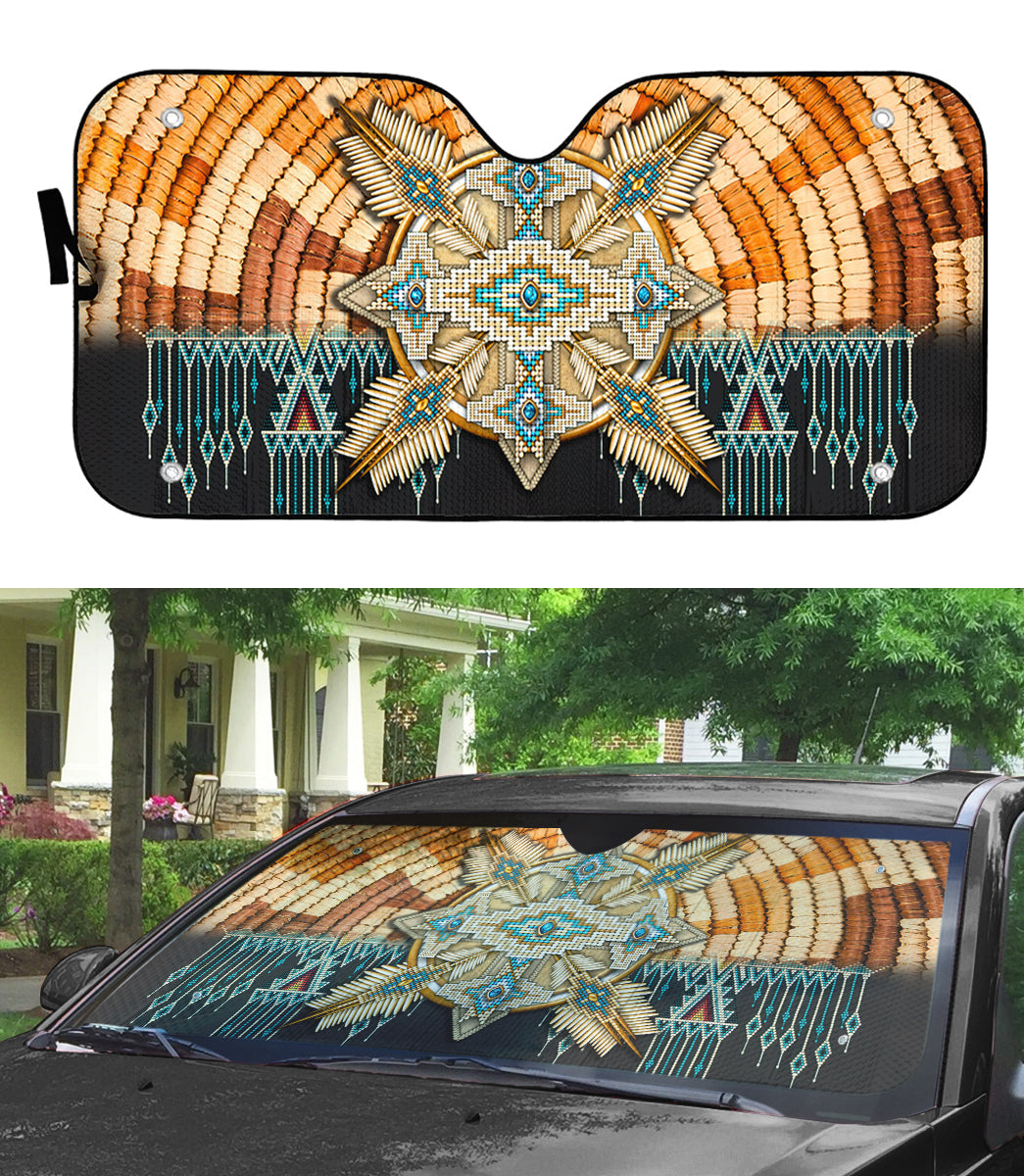 Gearhumans 3D Strong Native American Women Car Auto Sunshade
