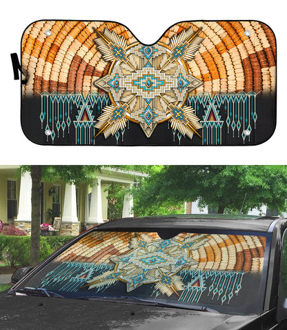 Gearhumans 3D Strong Native American Women Car Auto Sunshade