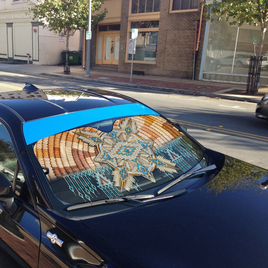 Gearhumans 3D Strong Native American Women Car Auto Sunshade