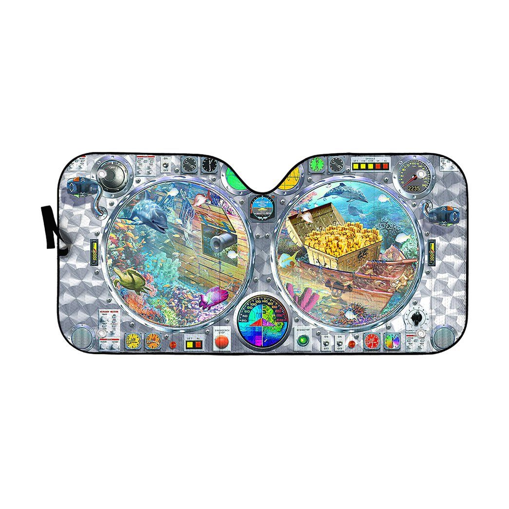 Gearhumans 3D Submarine View Underwater Custom Car Auto Sunshade