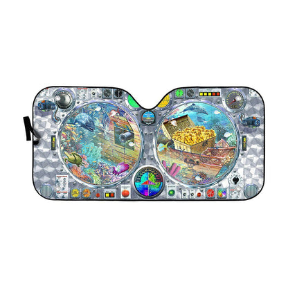 Gearhumans 3D Submarine View Underwater Custom Car Auto Sunshade