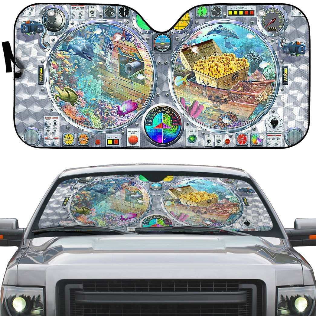 Gearhumans 3D Submarine View Underwater Custom Car Auto Sunshade