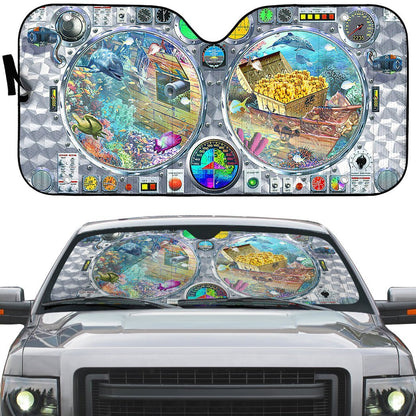 Gearhumans 3D Submarine View Underwater Custom Car Auto Sunshade