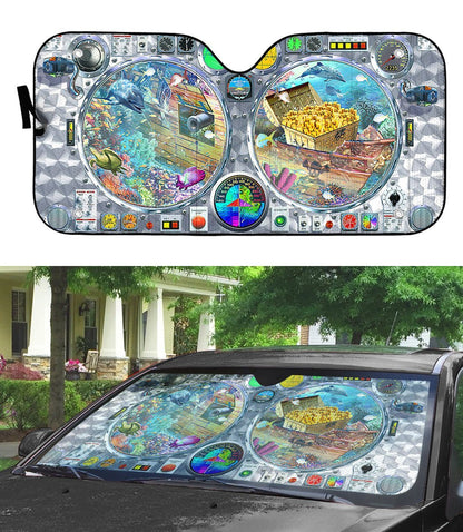 Gearhumans 3D Submarine View Underwater Custom Car Auto Sunshade
