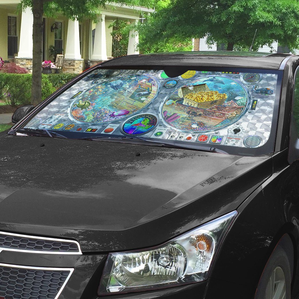 Gearhumans 3D Submarine View Underwater Custom Car Auto Sunshade