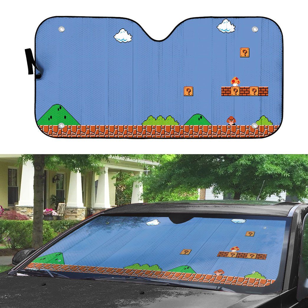 Gearhumans 3D Super Mario Background Custom Auto Car Sunshade