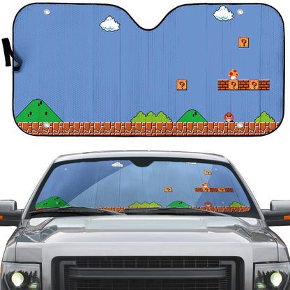 Gearhumans 3D Super Mario Background Custom Auto Car Sunshade