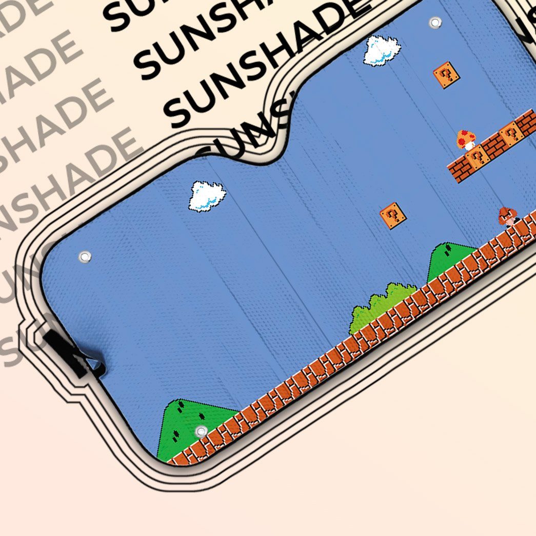 Gearhumans 3D Super Mario Background Custom Auto Car Sunshade