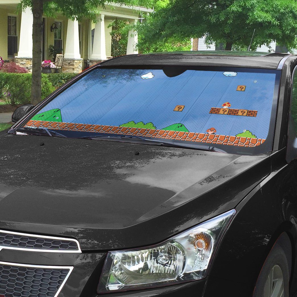 Gearhumans 3D Super Mario Background Custom Auto Car Sunshade