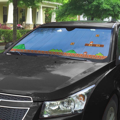 Gearhumans 3D Super Mario Background Custom Auto Car Sunshade