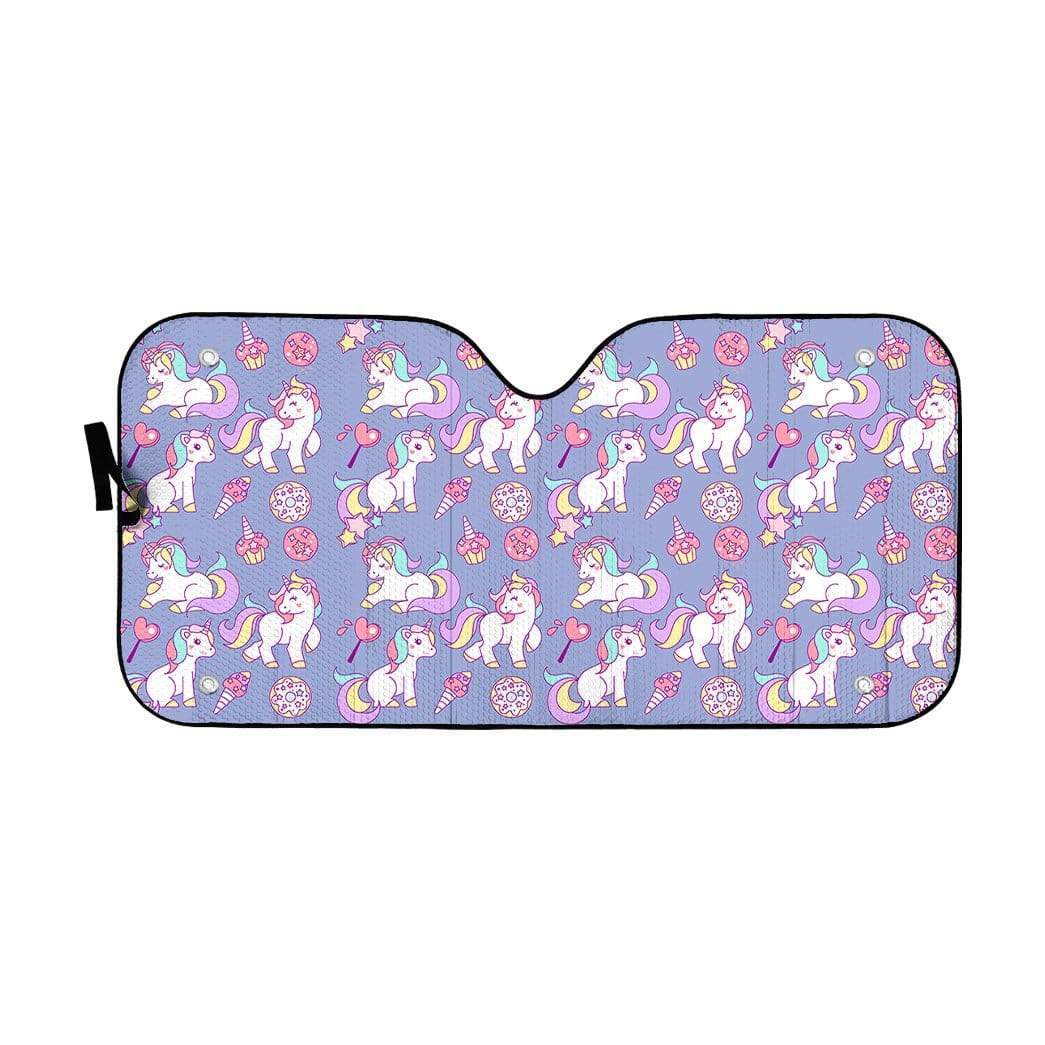 Gearhumans 3D Sweet Unicorn Custom Car Auto Sunshade