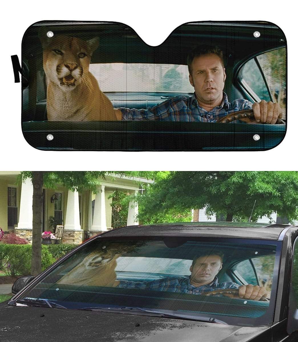 Gearhumans 3D Talladega Nights Cougar Custom Car Auto Sunshade