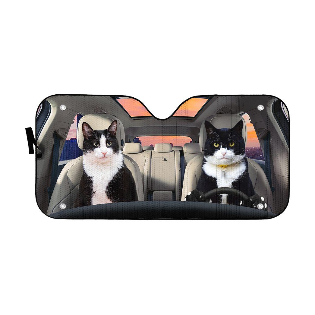 Gearhumans 3D Texudo Cat Auto Car Sunshade
